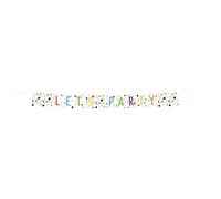 amscan 9906352 Bandierine per Compleanno con coriandoli, 1,85 m x 19 cm, Carta, Flag Banners