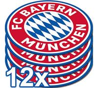 amscan 9906510 - Set di 12 sottobicchieri da birra FC Bayern Monaco, diametro 10,7 cm, in carta, sottobicchieri o tazze, perfetti per feste di fan club o feste a tema di calcio