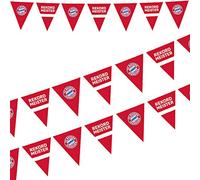 amscan 9906516 - Bandierine FC Bayern Monaco, Dimensioni 400 x 19,5 cm, in plastica, Ghirlanda per Fan o Feste di Calcio, Decorazione da Appendere, Decorazione da Appendere