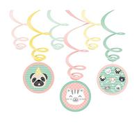 amscan 9906548 - Spirali Decorative Hello Pets, 6 Pezzi, in Pellicola/Carta, Decorazione da Appendere, per Feste di Compleanno per Bambini