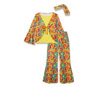amscan 9907006 - Costume da donna hippy, taglia 44-46, multicolore