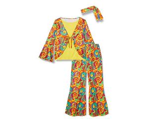 amscan 9907006 - Costume da donna hippy, taglia 44-46, multicolore