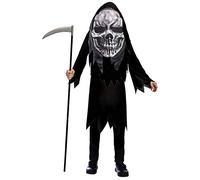 amscan 9907122 - Costume per bambini Grim Reaper, Roba, maschera, maschera, grande testa di principessa, scheletro, feste a tema, carnevale, Halloween