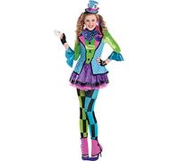 amscan 9908472 - Costume da cappellaio pazzo per bambine da 8 a 10 anni