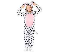 Amscan 9908788 Costume Tutina Stampa Cane Taglia Standard Bambino, Bianco, Nero