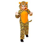 amscan 9908793 - Costume intero con cappuccio per bambini, motivo: tigre, per la Giornata Mondiale del Libro, età: 8-10 anni