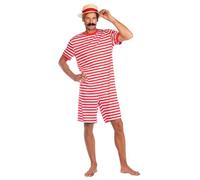 amscan 9908834 - Costume da bagno da uomo, taglia standard, colore: Rosso
