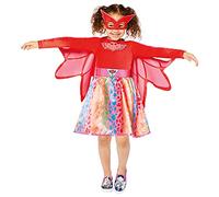 amscan 9908865 - Costume da gufo arcobaleno, per ragazze, rosso, età: 6-8 anni