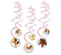 amscan 6 spirali Decorative a Forma di Cavallo, in Carta, da Appendere, Stampa Animale, Multicolore, 9909884