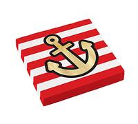 Amscan 9909912 - Tovaglioli di carta pirata, 16 pezzi, dimensioni 33 x 33 cm, colore: rosso/bianco con ancora, decorazione da tavolo, compleanno per bambini, feste a tema