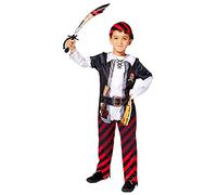 amscan 9910094 - Costume da pirata per Halloween, età 2 - 3 anni, colore: nero, rosso