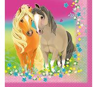 Amscan 9911588 - Tovaglioli di carta Pretty Pony, 20 pezzi, dimensioni 33 x 33 cm, decorazione da tavolo per compleanni dei bambini, feste a tema