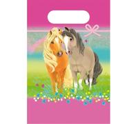 amscan- Horse 9911590-Sacchetti Pretty Pony, 8 Pezzi, Dimensioni 23,4 x 16,2 cm, Carta, Sacchetti, Regalo di Compleanno per Bambini, Feste a Tema, Animalier, Multicolore, 8 Stück (1er Pack), 9911590