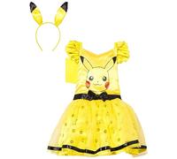 amscan-9911599 Costume da Pokemon Pikachu per Bambine 4-6 Ragazze, Multicolore, 4/6 anni, 9911599