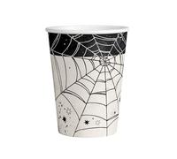 amscan- 8 Bicchieri di Carta Spiderweb 250 ml, Multicolore, 9911669-66