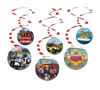 Amscan 9912963 - Ghirlande a spirale da appendere con licenza ufficiale Sam il pompiere - 6 pezzi