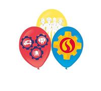 Amscan 9912972 - Palloncini in lattice con licenza ufficiale Fireman Sam, 28 cm, confezione da 6