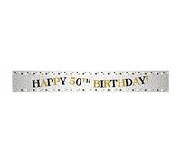 Amscan 9913786 - Striscione in lamina per 50° compleanno, decorazione per feste, 2,7 m