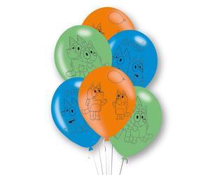 Amscan 9915385 - Pack of 6 Bluey Latex Balloons (11"/28cm)