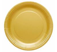 Amscan 9915400-214-66 - Piatti per feste in carta riciclabile ecologica oro - Confezione da 8