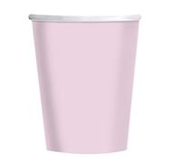 amscan 9915403-201-66 - Bicchieri di carta riciclabili ecologici per feste, confezione da 8, colore: rosa chiaro