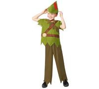 amscan 9916798 - Costume da Peter Pan per bambini per la Giornata Mondiale del Libro con cappello, età: 6-8 anni