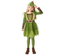 Amscan 9916804 - Girls World Book Day Peter Pan Dress Kids Fancy Dress with Hat Age: 6-8yrs