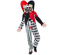 amscan 9917864 Costume da clown giullare da uomo a due facce per Halloween, multicolore, XL