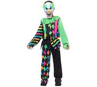amscan 9917875 Costume da clown horror per bambini di Halloween Funhouse, multicolore, 6-8 anni