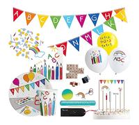 amscan 9917991 - Set per Feste School Start, 55 Pezzi, stoviglie USA e Getta, Decorazione per l'inizio della Scuola