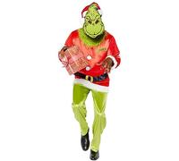 amscan 9918319 - Costume da uomo ufficiale del Grinch classico, per adulti, taglia L