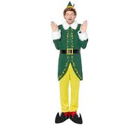 amscan 9918327 - Costume natalizio da uomo con licenza ufficiale Warner Bros Buddy the Elf, taglia: M/L