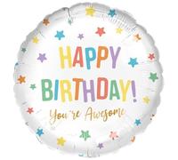 Amscan 9919473 - Palloncino rotondo luminoso Happy Birthday - 45,7 cm