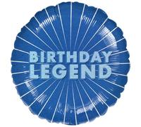 Amscan 9919474 - Palloncino olografico Happy Birthday Legend, rotondo, in alluminio, 45,7 cm