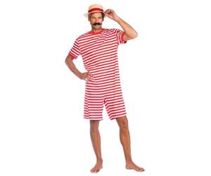 amscan Adult Mens 1920s Swimsuit Red Costume