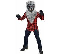 Amscan Affamato Ululante Lupo Mannaro Maschera Plaid Camicia Ragazzi Per Costume