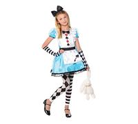 amscan- Alice-Costume Classico per Halloween, 4-6, Capriccioso, Multicolore, 4/6 anni, 9908465