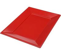 Amscan Apple - 3 Piatti da Portata, in plastica, Colore: Rosso