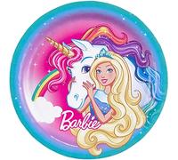 Amscan Piatti di carta per cena Barbie Dreamtopia, 23 cm, 8 pezzi