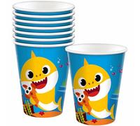 amscan Bicchieri di carta Baby Shark 582527, confezione da 8