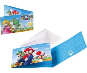 Amscan Biglietti d'Invito - Super Mario, 8 pz. - 1 set