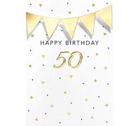 Amscan - Biglietto di auguri per 50° compleanno, 11,6 x 16,6 cm, colore: Nero/Oro