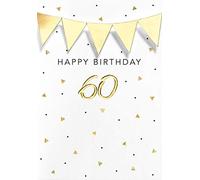 Amscan - Biglietto di auguri per 60° compleanno, 11,6 x 16,6 cm, colore: Nero/Oro