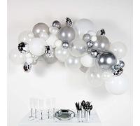 amscan- Birthday Balloons 9909313-Kit Ghirlanda di Palloncini Fai da Te, Colore Argento, Medium, 9909313