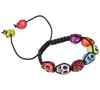 amscan Bracciale Teschio Multicolore-1 pz, 12 cm, 394459