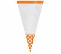 amscan Buffet Bag a Forma di Cono, Motivo a Pois, Colore: Arancione