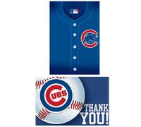 amscan Chicago Cubs Major League Baseball Collection - Set di biglietti di invito e ringraziamento, colore: blu, 9 x 14 cm
