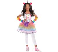 amscan Childs Girls Rainbow Unicorn World Book Day Week Fancy Dress Costume 4-6