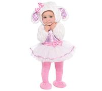 amscan Christy's Baby Lamb Costume per bambini, bianco/rosa, per neonati, 76-82 cm, 6-12 mesi