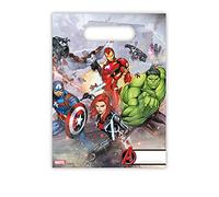 amscan- Conf. 6 Sacchetti in Plastica per Caramelle Confetti Dolcetti con Avengers, Multicolore, PRS87969